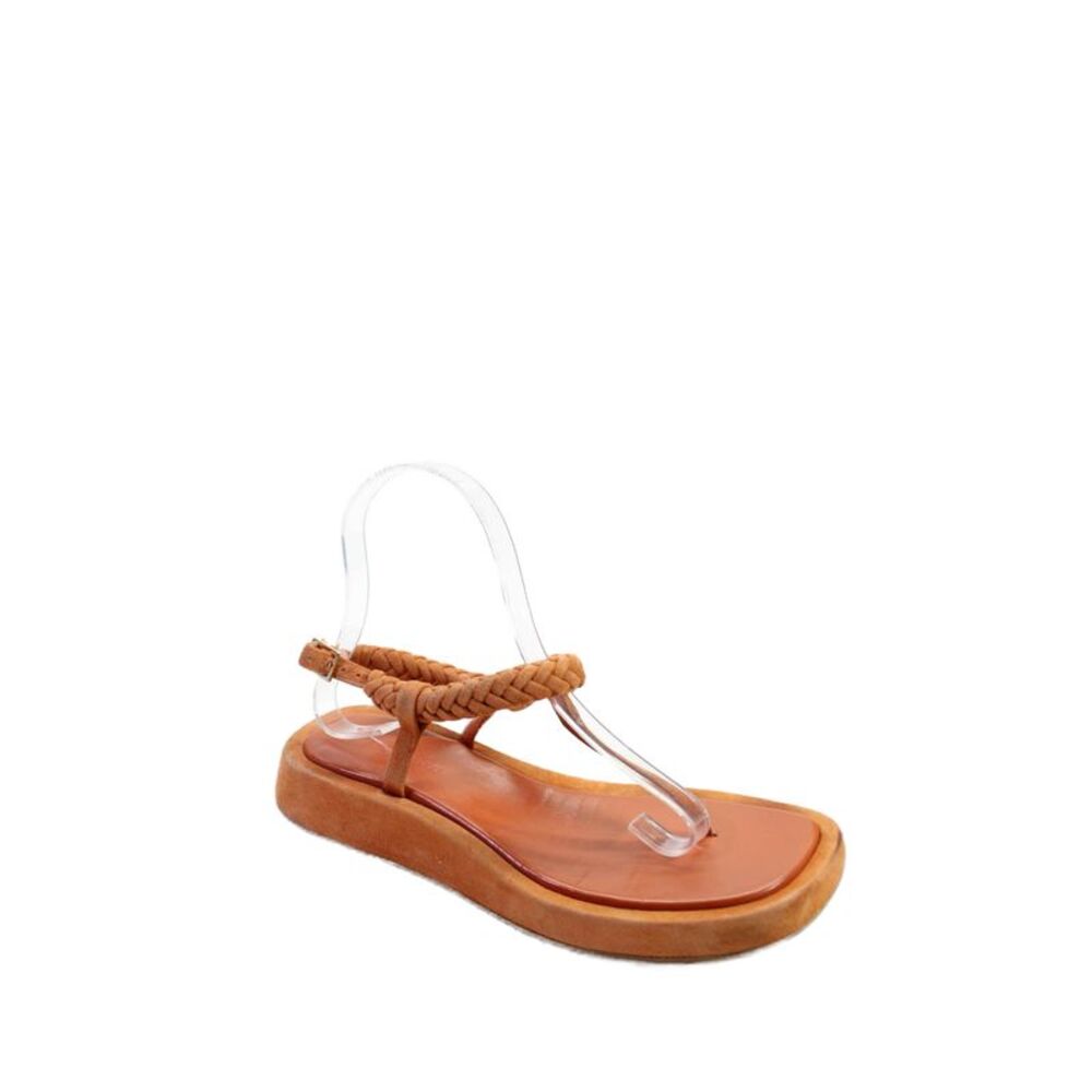CIA/RHW Womens Suede Ankle Strap Platform Thong Sandals Orange Size 36 6